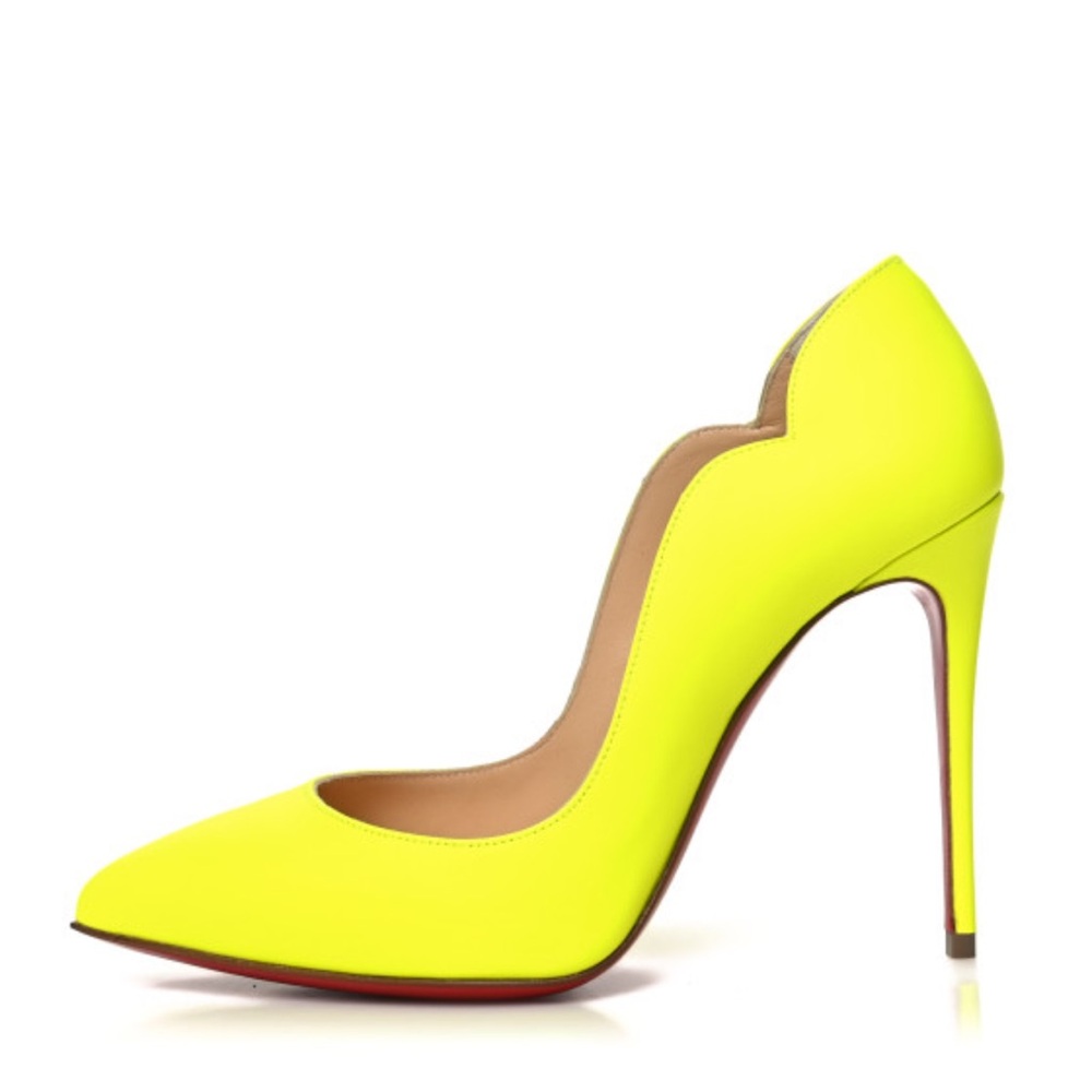 AUTHENTIC CHRISTIAN LOUBOUTIN HOT CHICK 100 FLUO MATT IN NEON - Picture 7 of 10